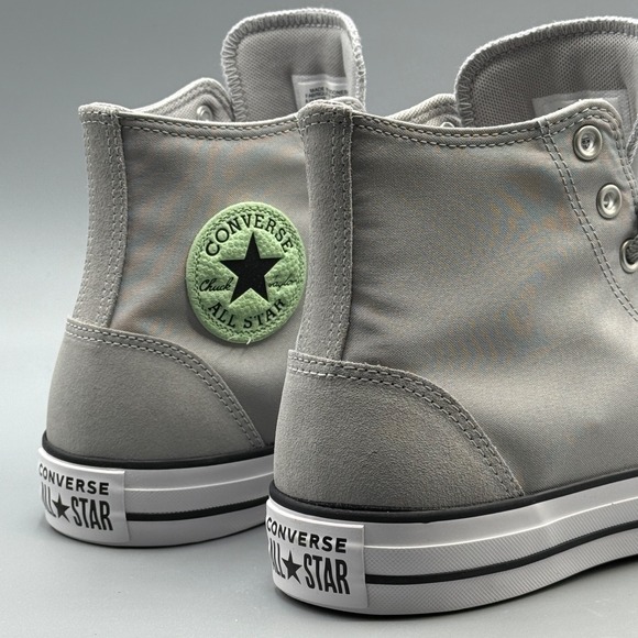 Converse Men's 12 Sneakers Grey Sour Glow Polyester Suede CTAS Hi Chucks A10497F - Picture 3 of 13
